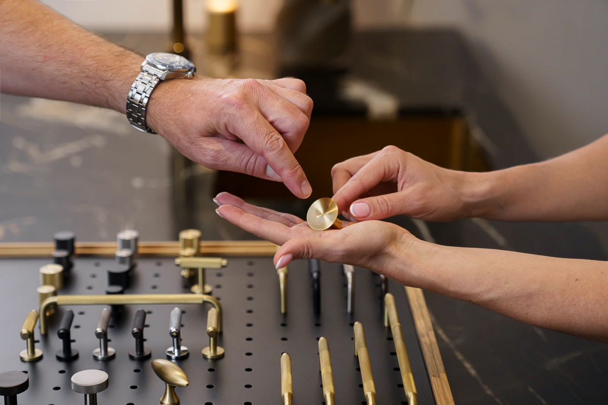 Østerbro diamond-cut cabinet handle in bronze / browned brass finish • Chr. Jørgensen