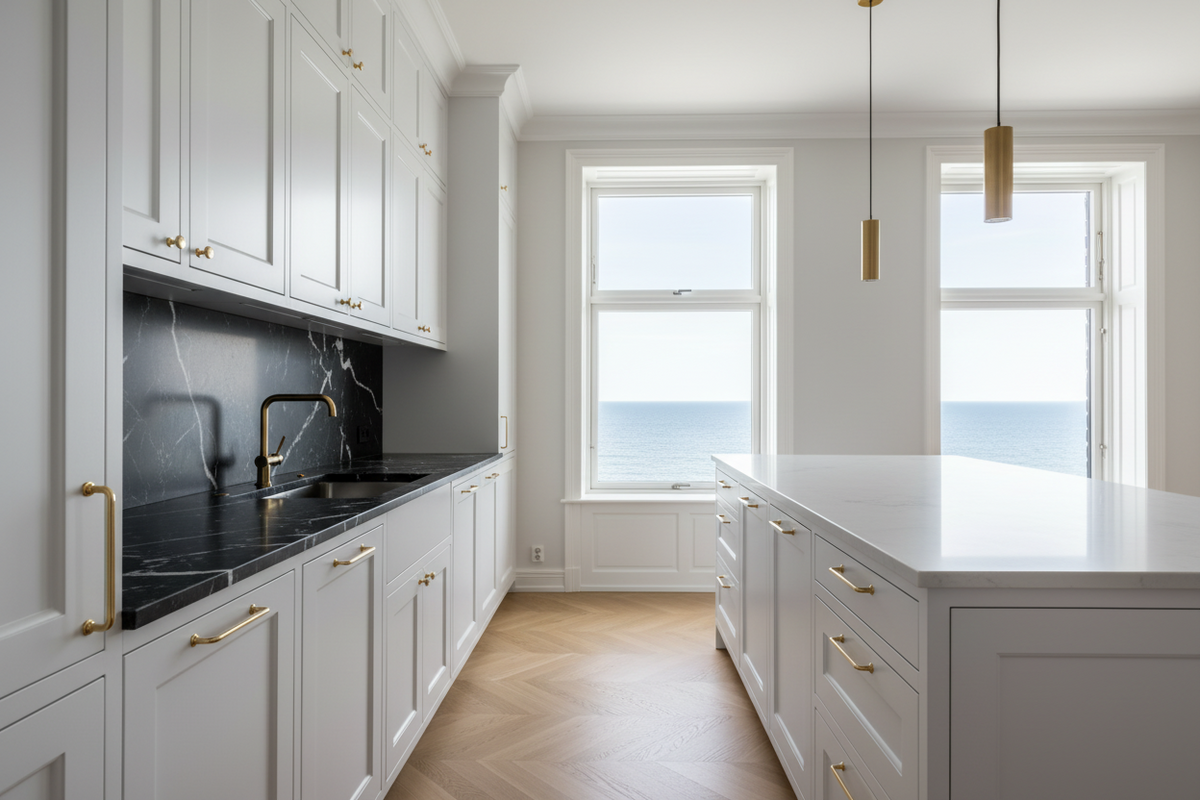 Kitchen handle in polished brass without lacquer - Frederiksberg • Chr. Jørgensen - Copenhagenhomedesign