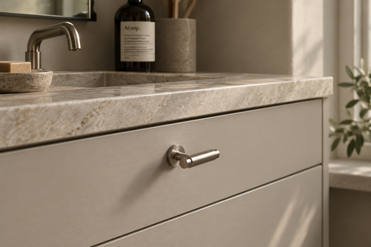 Hasseris T-bar cabinet knob, stainless steel look • Chr. Jørgensen