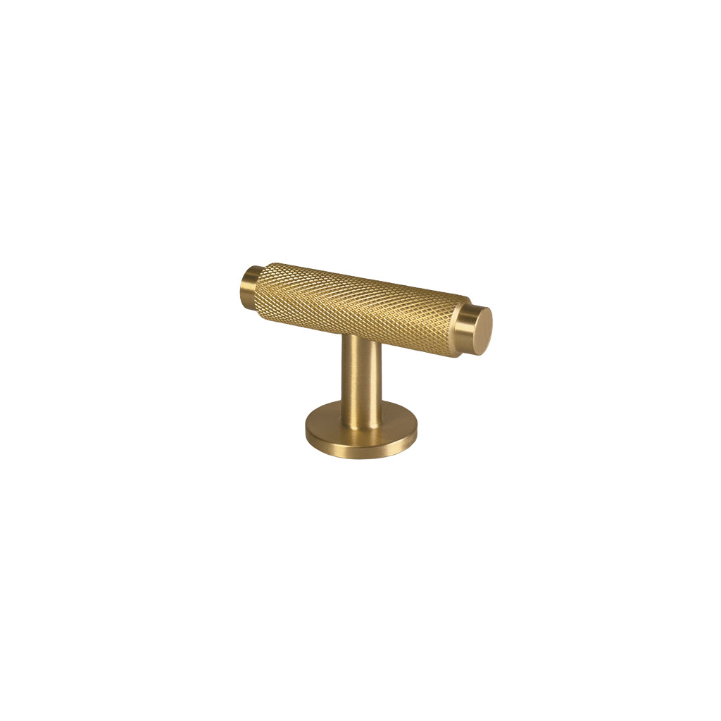 Nørrebro T-bar cabinet knob, unlacquered brushed brass, 56 mm • Chr. Jørgensen