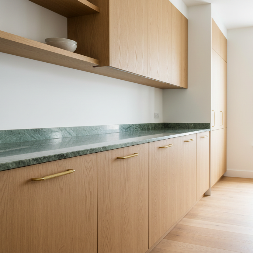 Østerbro diamond-cut cabinet handle in brushed brass, unlacquered • Chr. Jørgensen