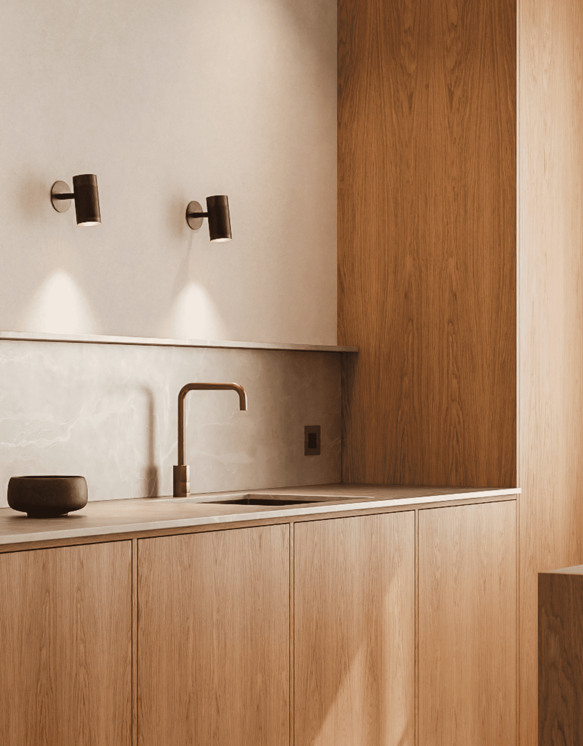 Patrone Recessed Small væglampe med dækplade, bruneret messing • Thorup Copenhagen - Copenhagenhomedesign