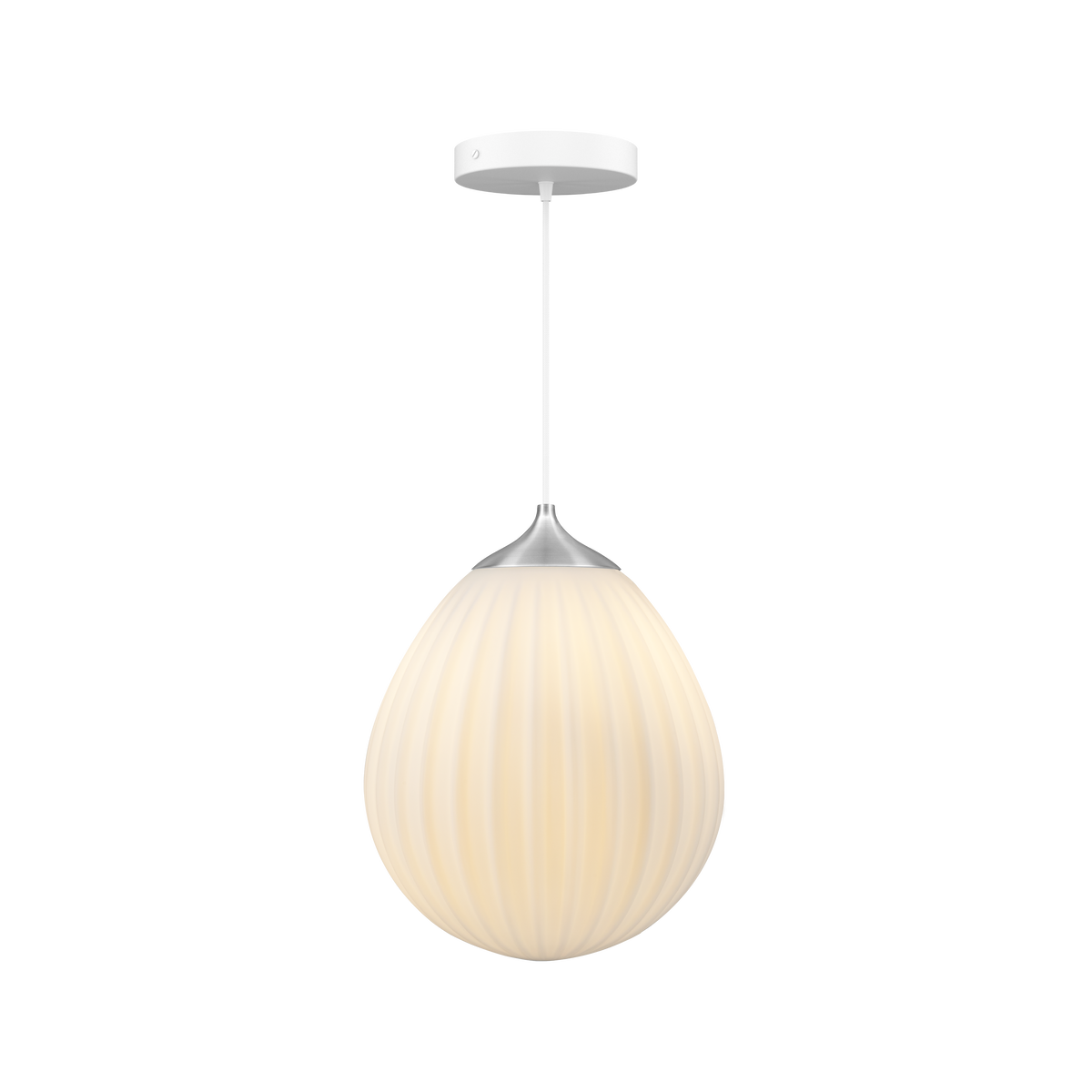 Around the World pendel med roset, hvid og børstet stål look • UMAGE - Copenhagenhomedesign