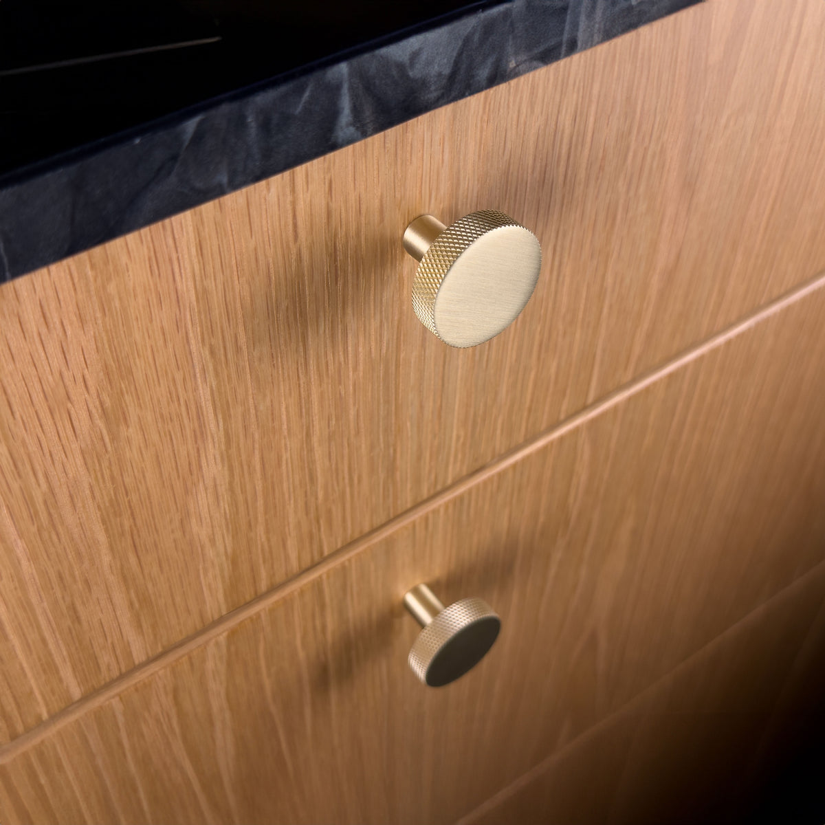 Østerbro diamond-cut cabinet knob in brushed brass with lacquer • Chr. Jørgensen