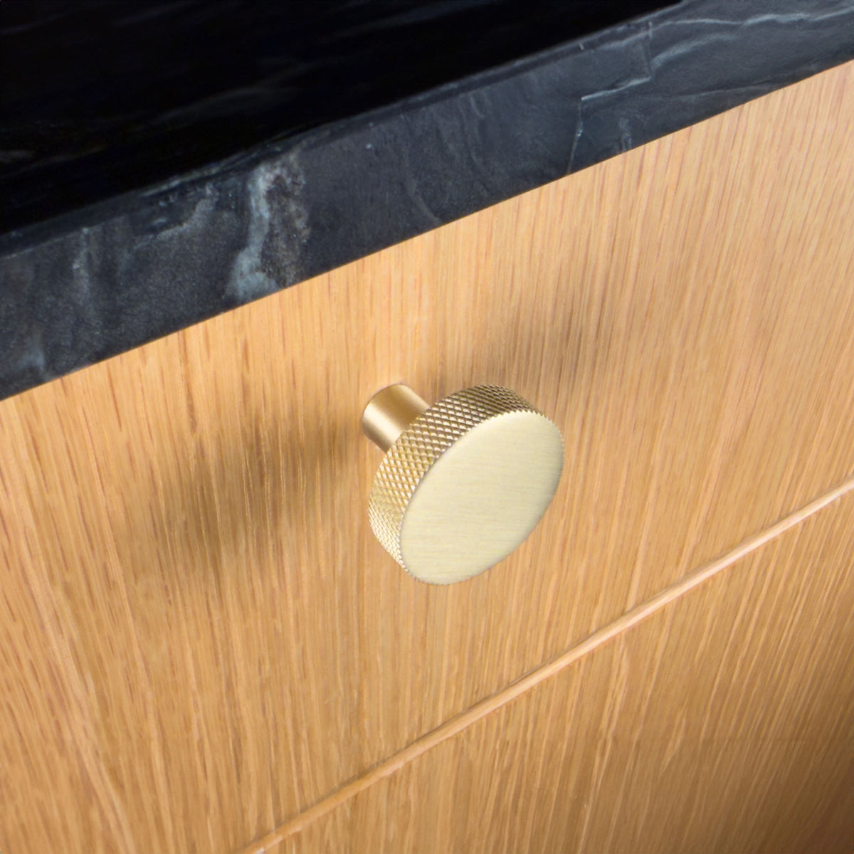 Østerbro diamond-cut cabinet knob in brushed brass without lacquer • Chr. Jørgensen