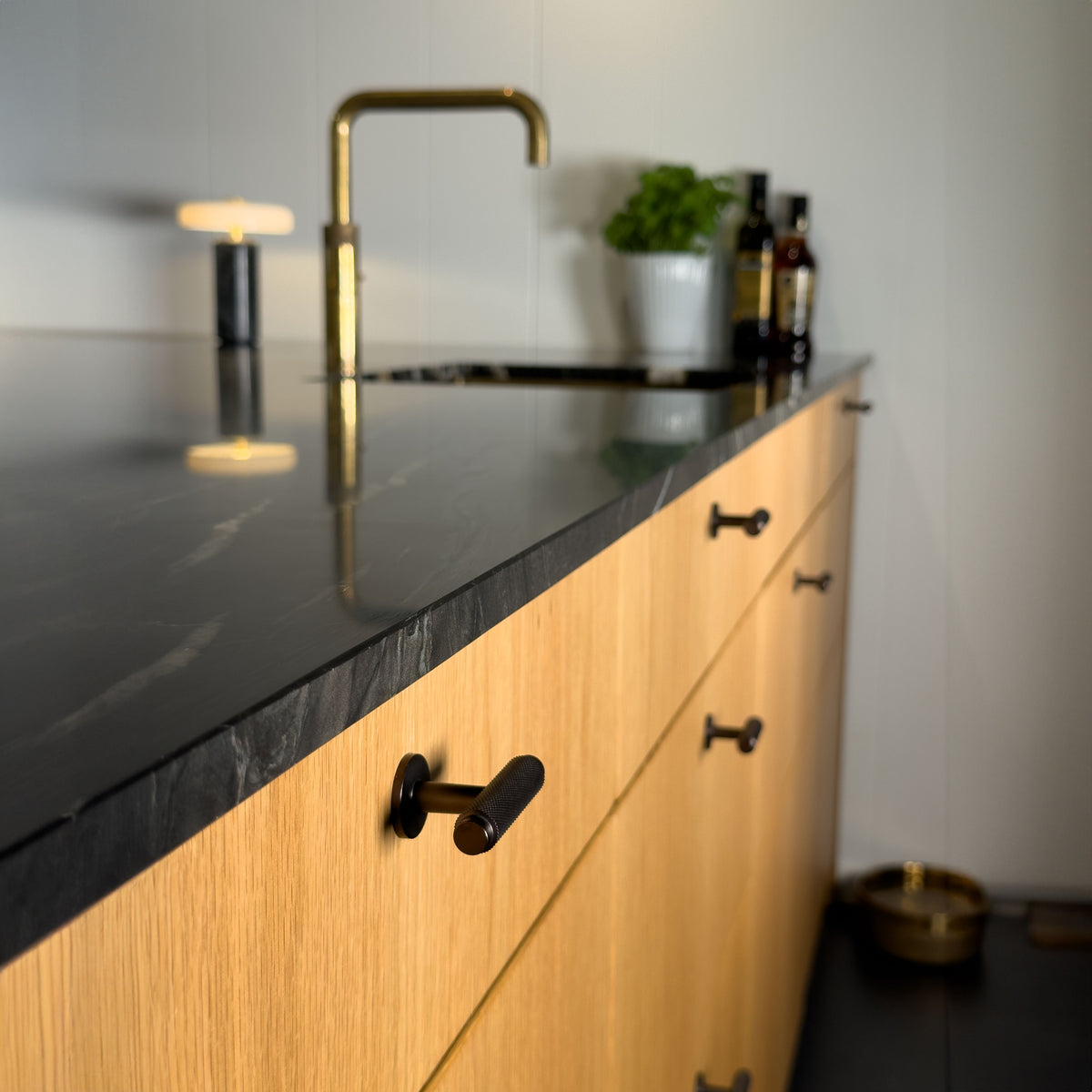 Nørrebro T-bar cabinet knob, bronze / browned brass, 56 mm • Chr. Jørgensen
