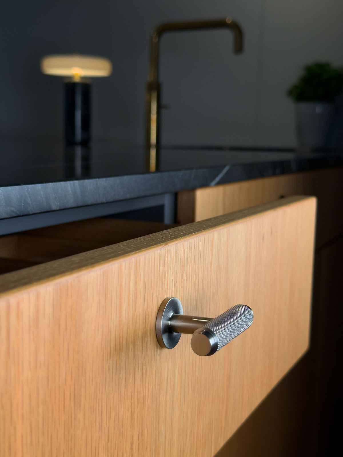Nørrebro T-bar cabinet knob, stainless steel look, 56 mm • Chr. Jørgensen