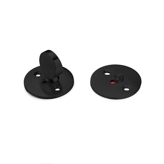 Arne Jacobsen bathroom thumbturn with red/white indicator, matt black RAL 9005 • d line