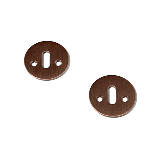 stainless steel with a brushed bronze-coloured PVD finish keyhole escutcheons with oval opening, for AJ handles