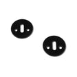 matt black RAL 9005 stainless steel keyhole escutcheons with oval opening, for AJ handles