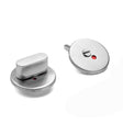 Knud Holscher bathroom turn and release with red/white indicator and snap-on cover, brushed stainless steel • d line