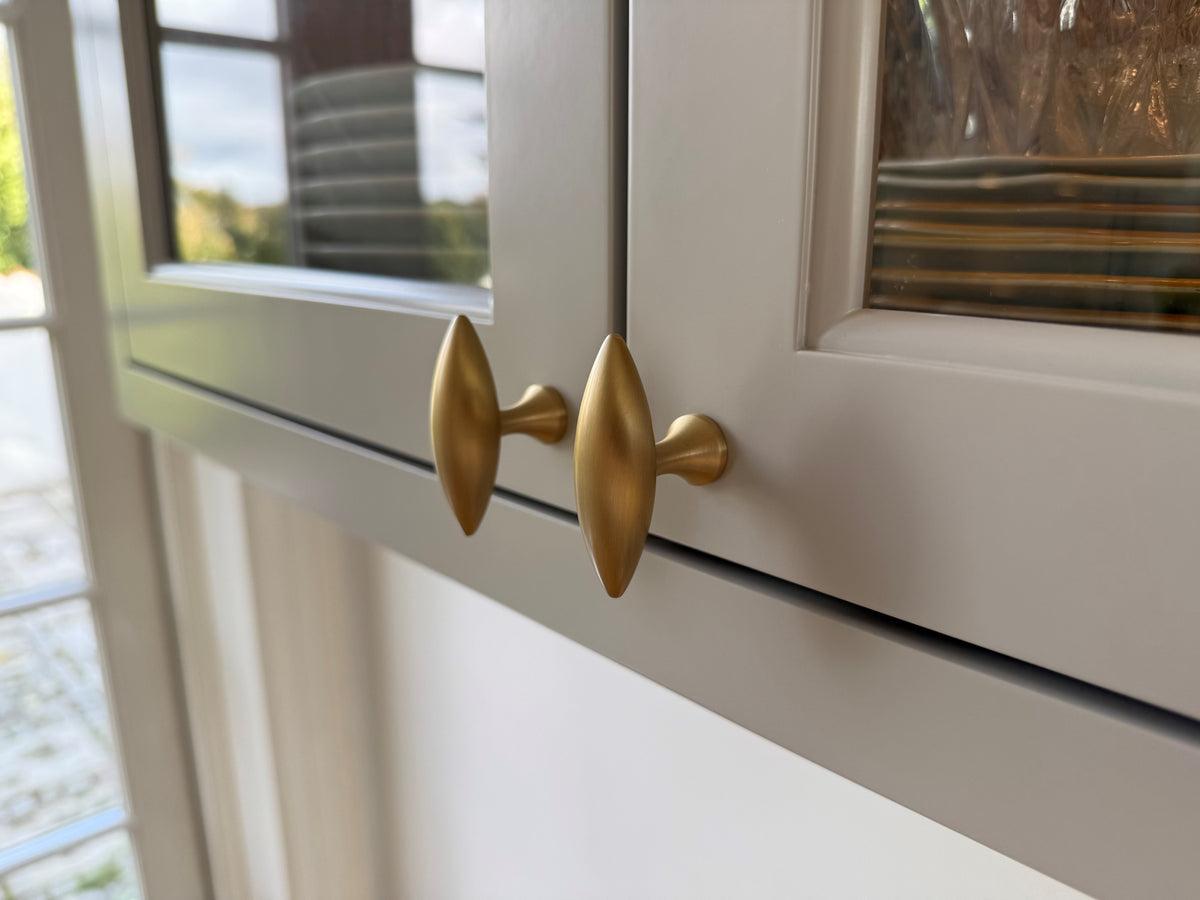 Nyholm cabinet knob in brushed brass, unlacquered – 56 mm • Chr. Jørgensen