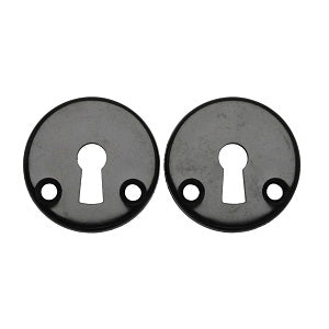 Torpedo keyhole escutcheons in black Bakelite for new doors (2 pieces)