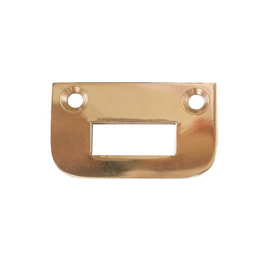 DSB straight strike plate, unlacquered polished brass • KYNER & Co