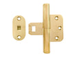 Hamborg snap-on door hinge in polished unlacquered brass