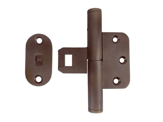 Hamborg snap-on door hinge in burnished brass