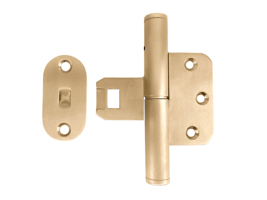 Hamborg snap-on door hinge in brushed unlacquered brass