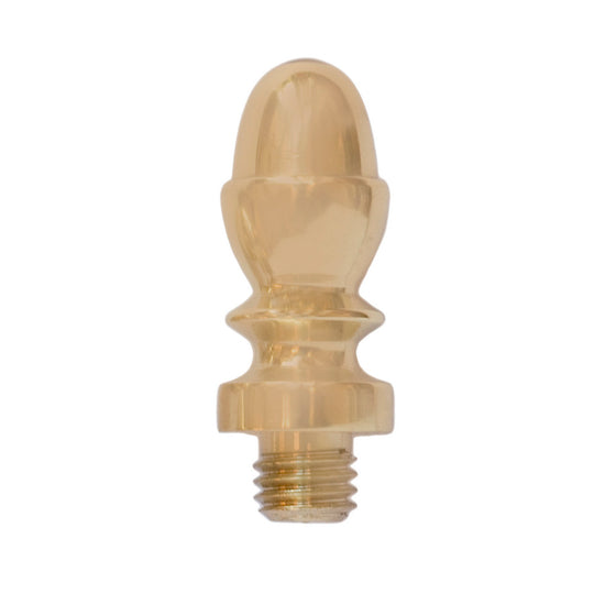 Pointed finials for Hamborg snap-on hinges, brushed unlacquered brass (2 pieces)