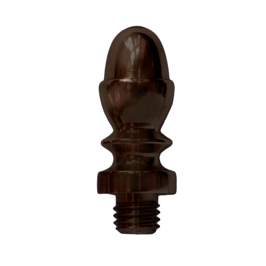 Acorn finials for Hamborg snap-on hinges, burnished brass (2 pieces)