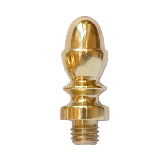 Acorn finials for Hamborg snap-on hinges, polished lacquered brass (2 pieces)