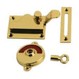 1018 toilet lock with indicator for outward-opening doors, unlacquered polished brass • KYNER & Co