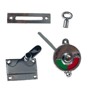 1018 toilet lock with indicator for outward-opening doors, polished chrome-plated • KYNER & Co