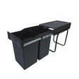 Copenhagen 2-28 black pull-out waste sorting system, 2 × 14 litres