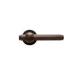 Rex door handle including rose, burnished brass • KYNER & Co