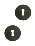 Rex keyhole escutcheons, burnished brass • KYNER & Co