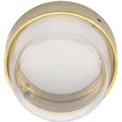Emergency exit fitting including plastic cover, unlacquered polished brass • KYNER & Co