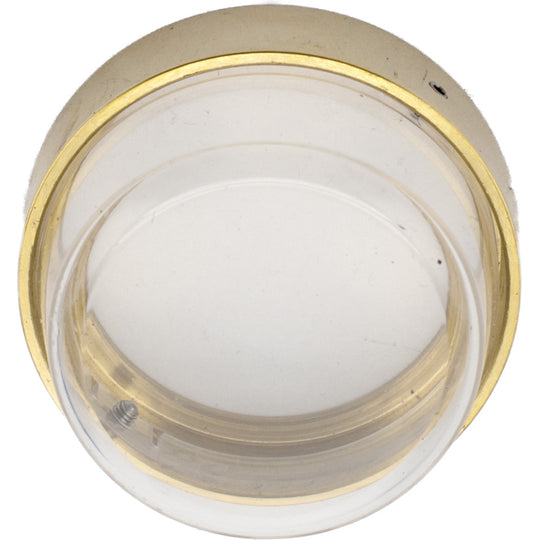Emergency exit fitting including plastic cover, unlacquered polished brass • KYNER & Co