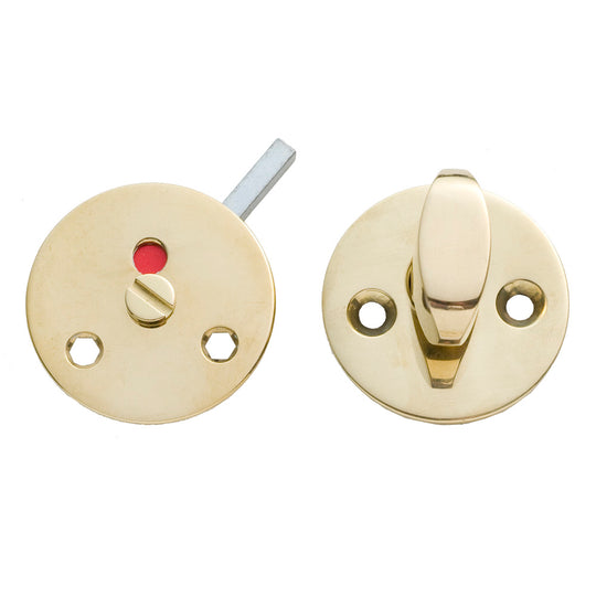 AW Plan bathroom turn and release, unlacquered polished brass • KYNER & Co