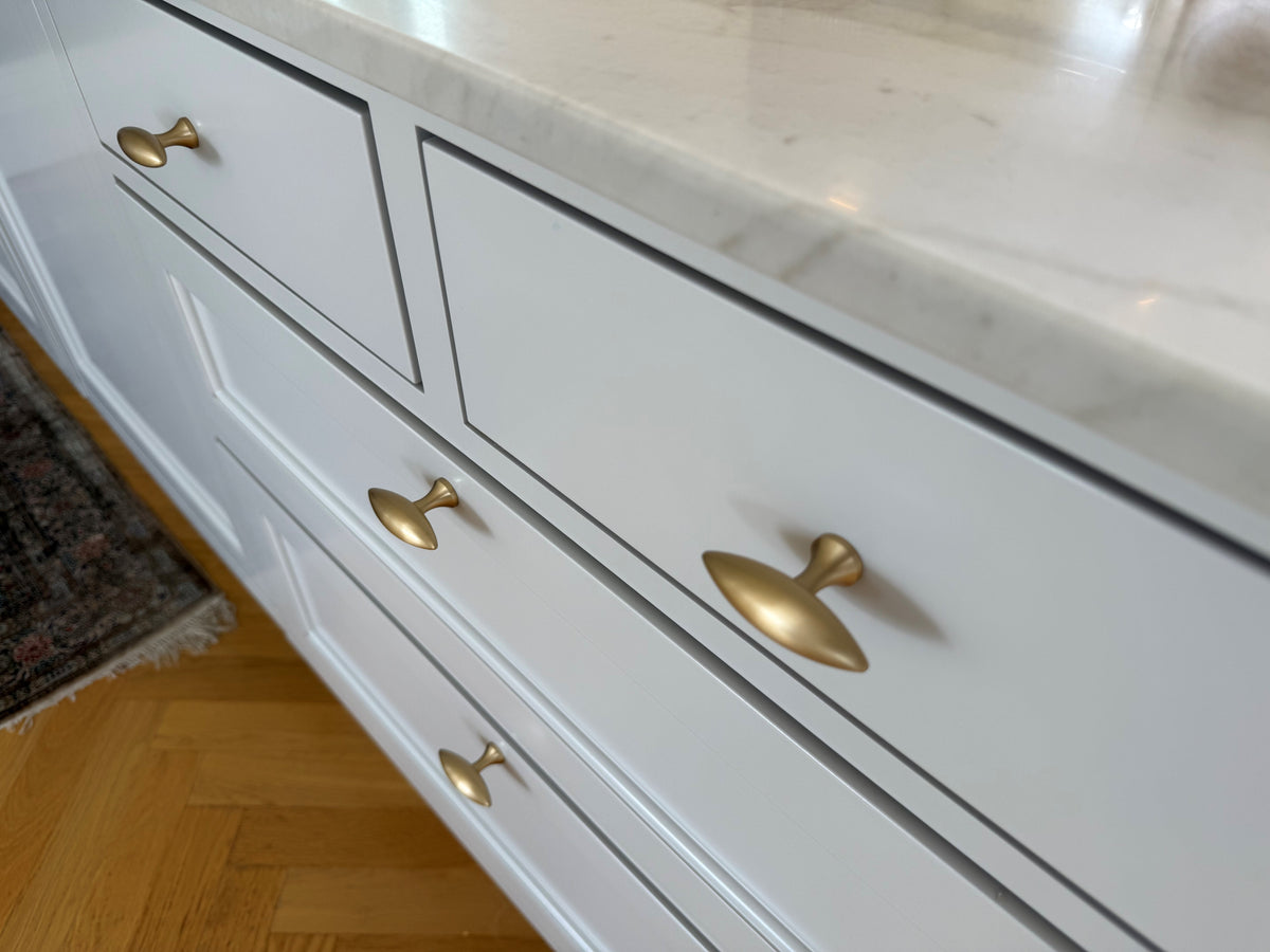 Nyholm cabinet knob in brushed brass, unlacquered – 56 mm • Chr. Jørgensen
