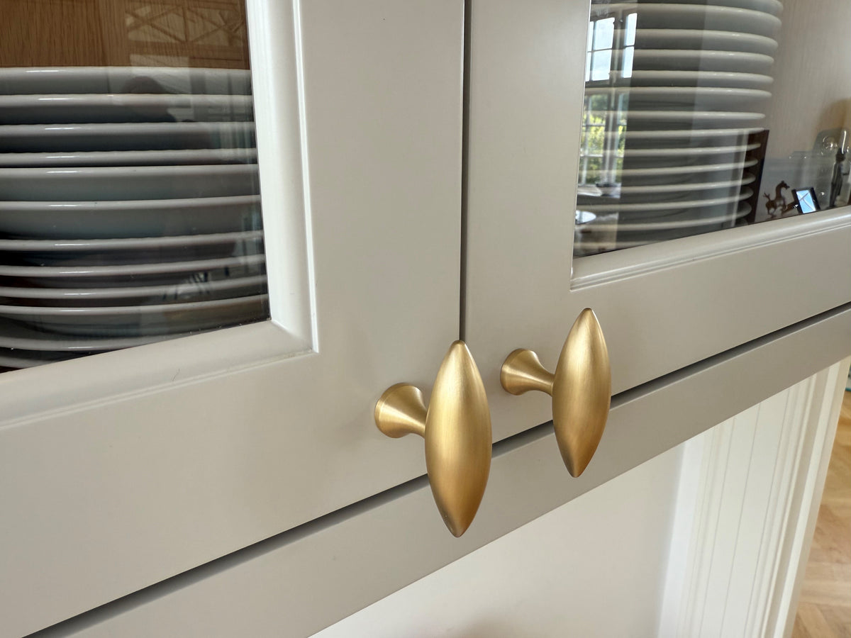 Nyholm cabinet knob in brushed brass, unlacquered – 56 mm • Chr. Jørgensen