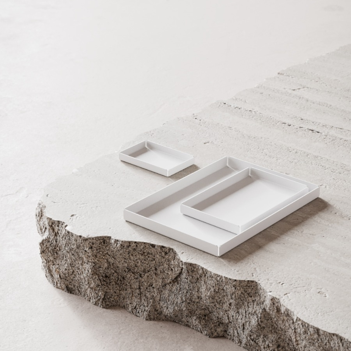 Metalbakker (3 stk.), hvid • NICHBA - Copenhagenhomedesign