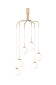 Apiales Cluster 6 chandelier, brushed brass / opal • NUURA