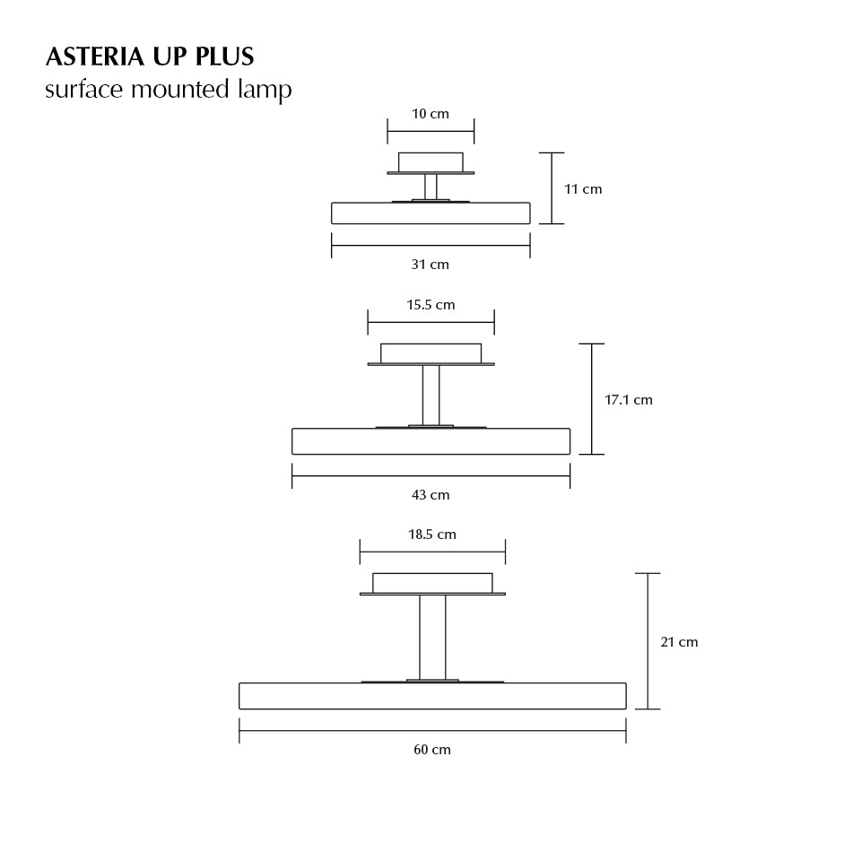 Asteria Up Plus loftlampe, sort og messing • UMAGE - Copenhagenhomedesign