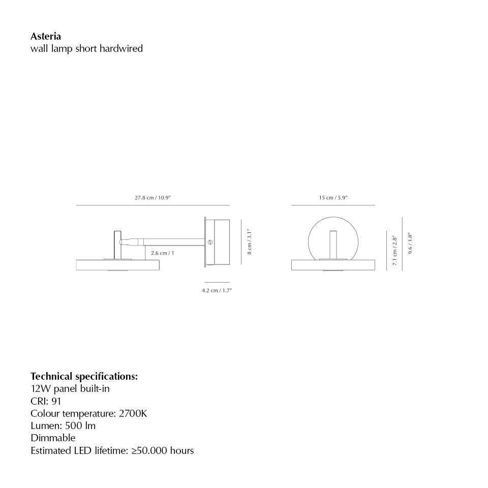 Asteria Wall væglampe (med hardwire add on), hvid og stål • UMAGE - Copenhagenhomedesign
