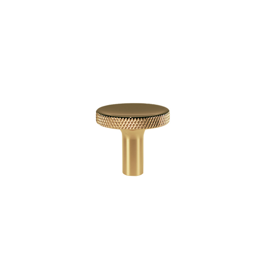 Søllerød diamond-cut cabinet knob, lacquered polished brass – Ø 28 mm