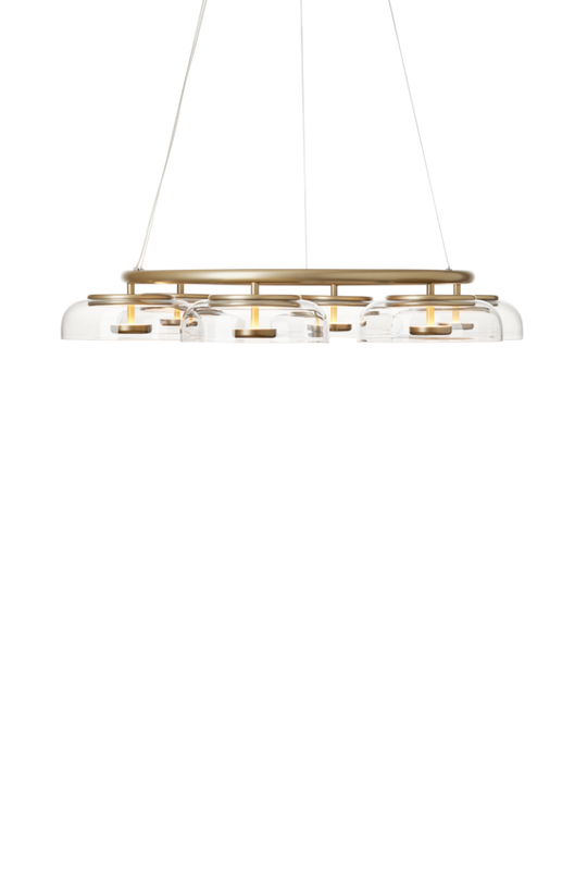 Blossi 6 chandelier, nordic gold / clear • NUURA