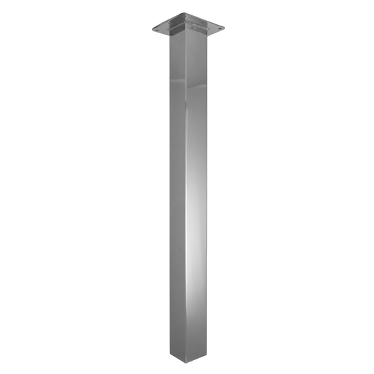 Square adjustable table legs in polished chrome, 71 cm (set of 4)