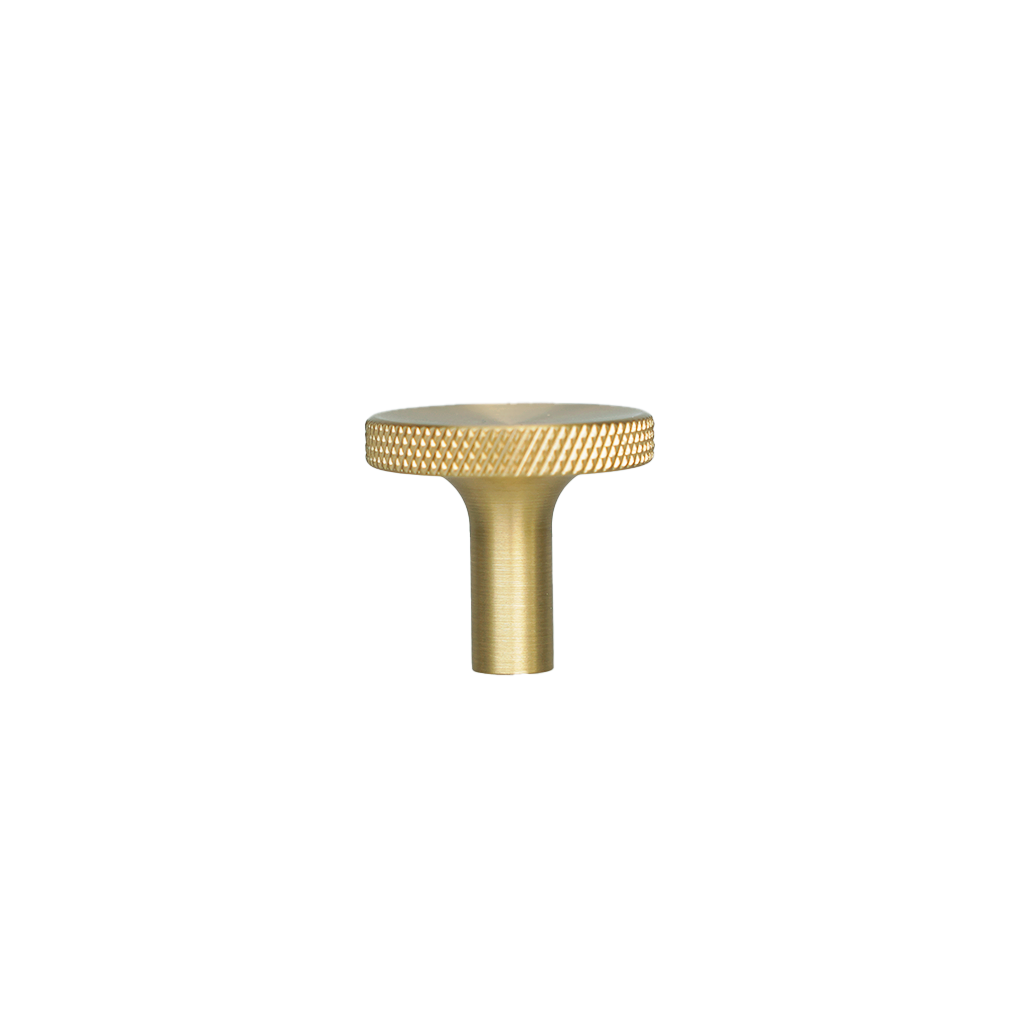 Møbelknop med diamond cut i børstet messing med lak  - Søllerød • Chr. Jørgensen - Copenhagenhomedesign