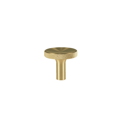 Søllerød diamond-cut cabinet knob, unlacquered brushed brass – Ø 28 mm • Chr. Jørgensen
