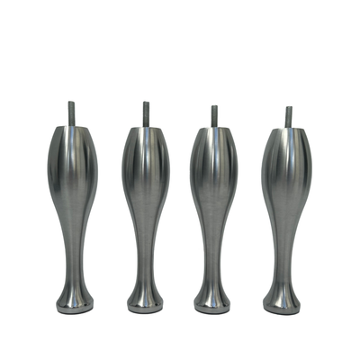 BOWL bed and sofa legs, stainless steel look (set of 4)