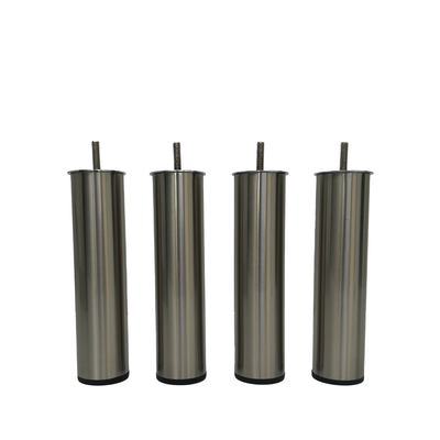 ROUND bed and sofa legs, stainless steel look (set of 4)