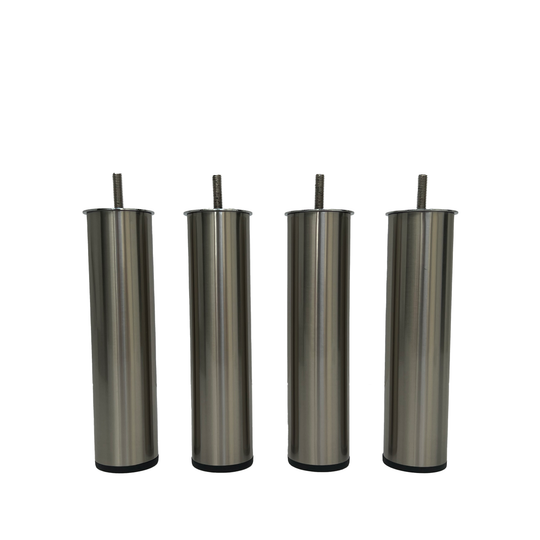 ROUND bed and sofa legs, stainless steel look (set of 4)