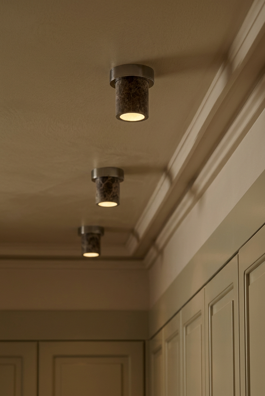 Miss Marble spotlight, stainless steel look and grey • Design by Us