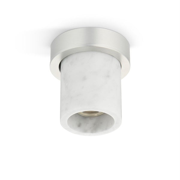 Miss Marble spotlight, stainless steel look and white Carrara • Design by Us