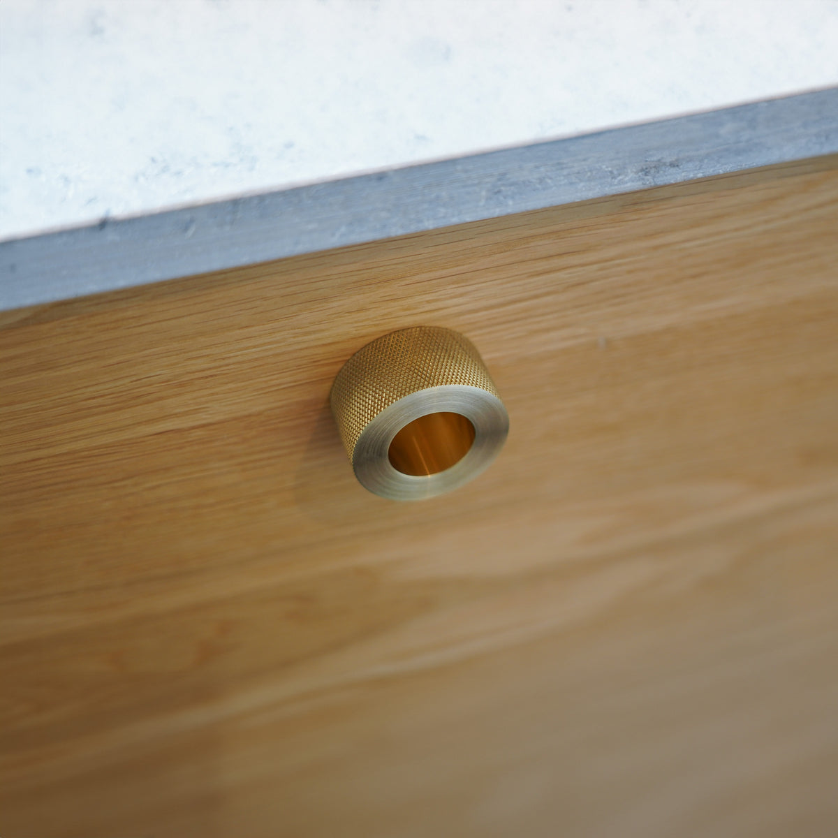 Kastellet diamond-cut cabinet handle in unlacquered brass • Chr. Jørgensen