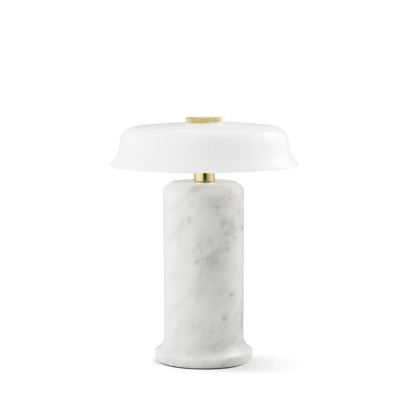TRIP No. 2 portable bordlampe, hvid carrara/opal glossy • Design by Us - Copenhagenhomedesign
